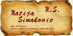 Matija Simaković vizit kartica